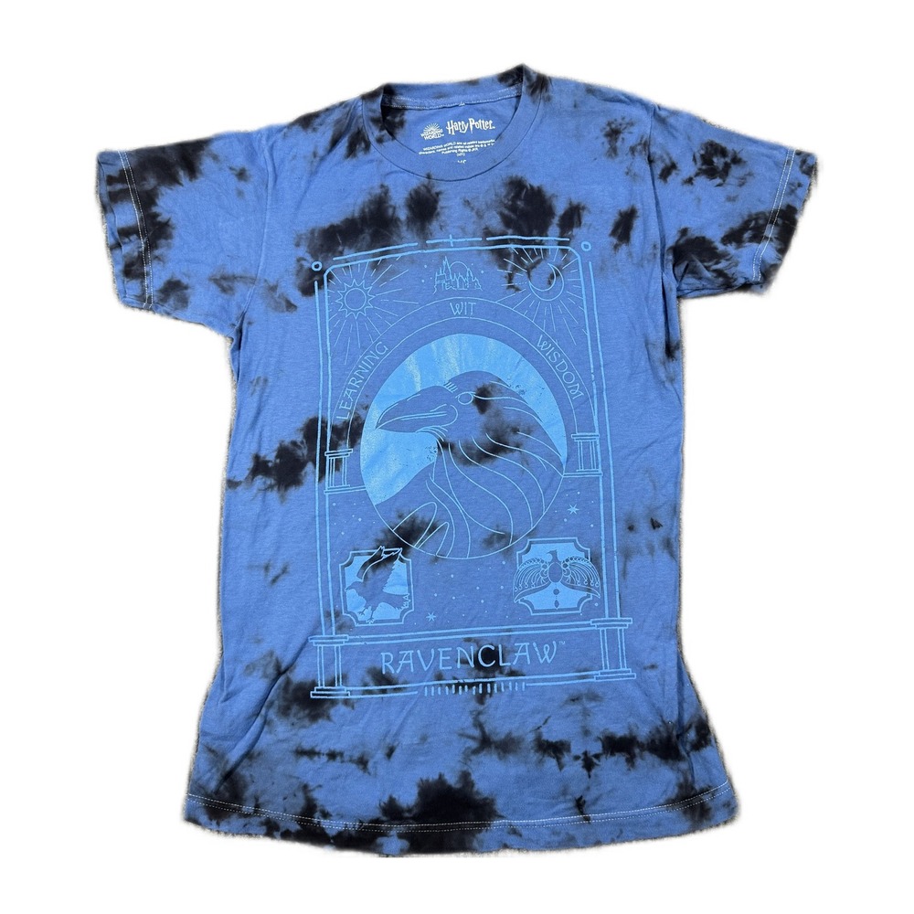 Harry Potter Ravenclaw Tie Dye Graphic T-Shirt Blue Black XS Wizarding World